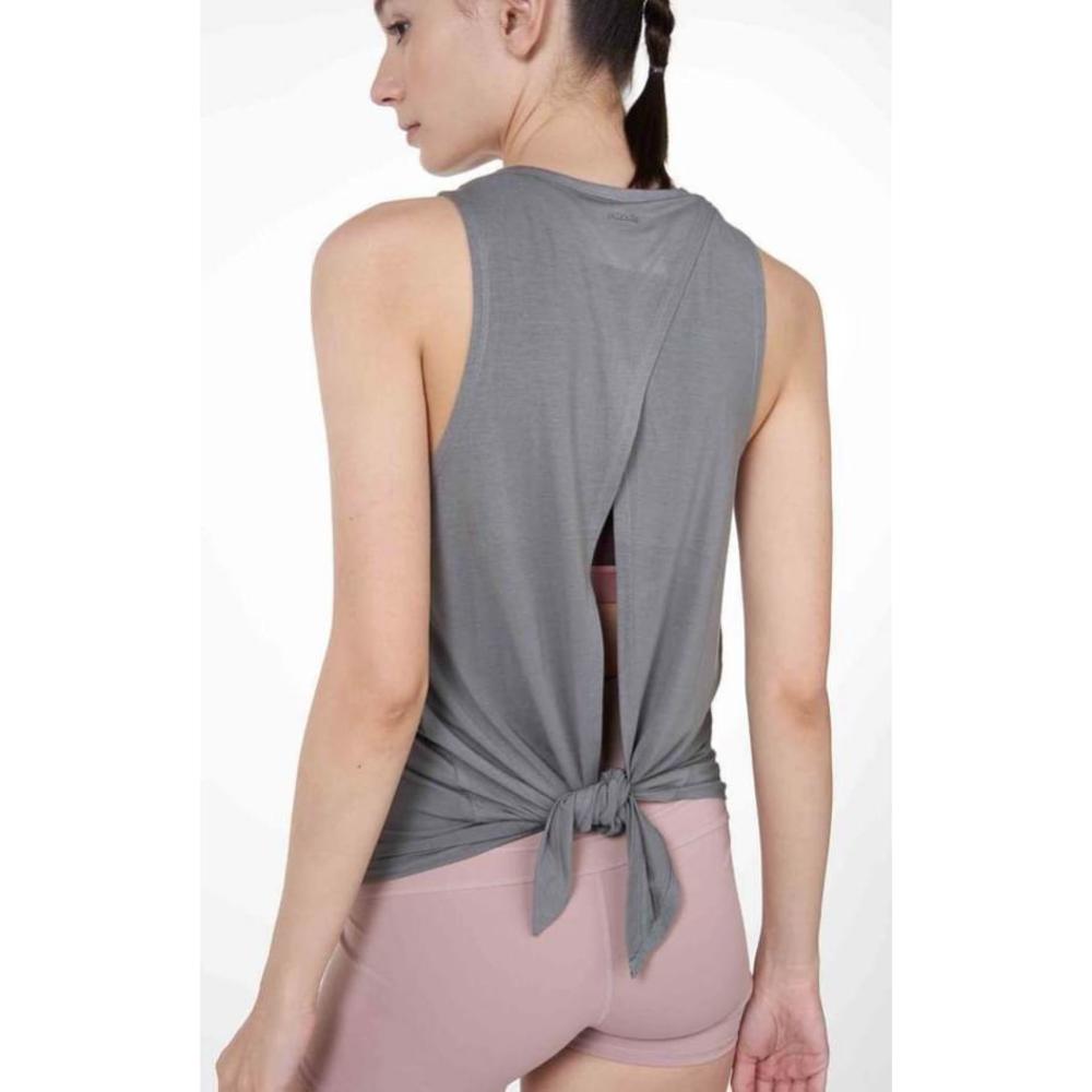 ♦️SOLD♦️ - Rebody - Gray Sleeveless Back Twist Top - Stone Olive - Size M - NWT